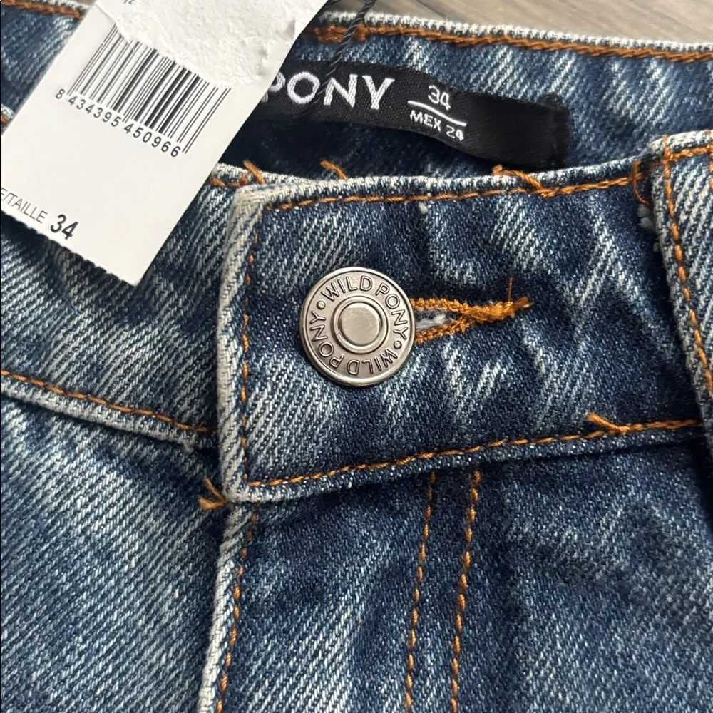 Wild Pony | NWT High-Rise Straight Leg Jeans - Light Blue Mom Jean Size 34 - Picture 8 of 13